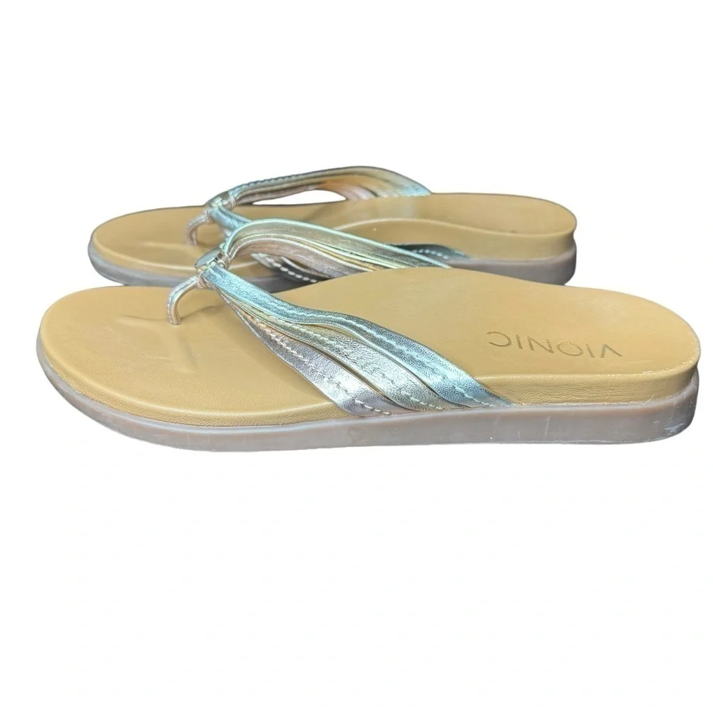 Vionic Palm Catalina Mixed Metallic Sandal size 7 Tan